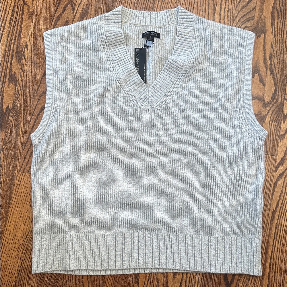 Banana Republic merino wool blend Knit Sweater Vest men’s XL NWT‎